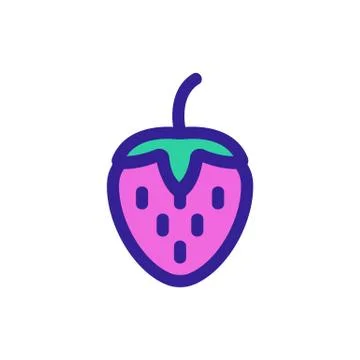 Strawberry icon vector. Isolated contour symbol illustration 스톡 일러스트