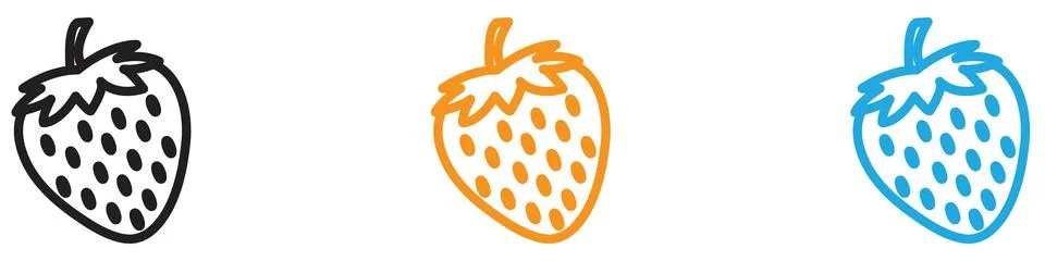 Strawberry icon vector logo set collection for web app ui 스톡 일러스트