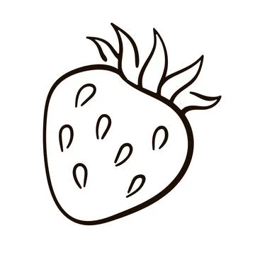 Strawberry icon for web, app, logo. Line art style design isolated on white Stock Illustration