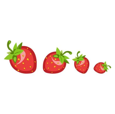 Strawberry icon on white background, flat design. Vector illustration Stock-Illustration