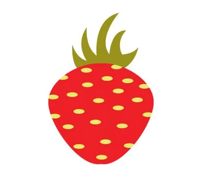 Strawberry icon on white background Stock Illustration
