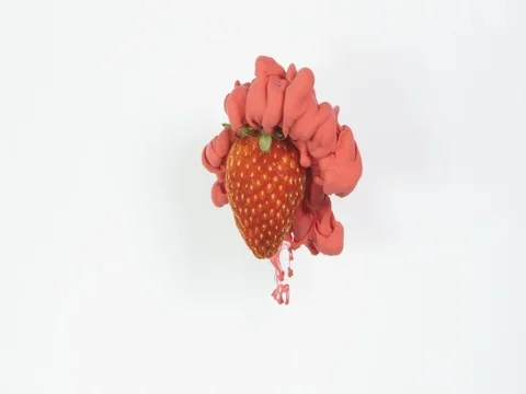 Strawberry ink explosion Stock Footage 79539053