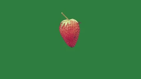 A strawberry isolated on green screen background Vidéo 336968773