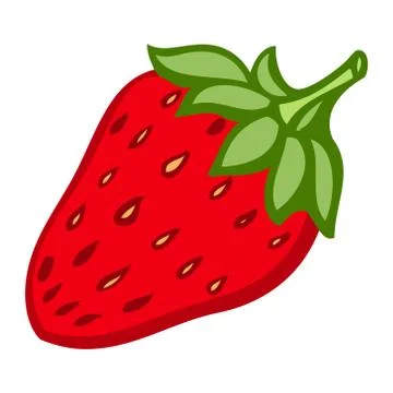 Strawberry .Isolated object. white background. Flat vector image. Stock Illustration