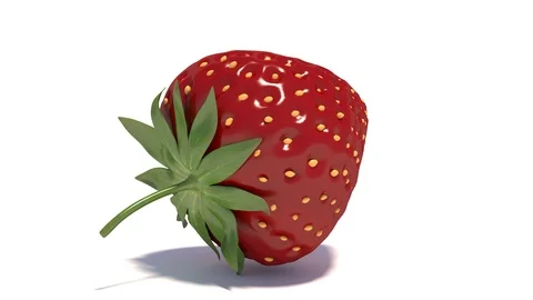Strawberry isolated on white background. 3d illustration Stock Footage 125459068