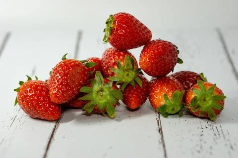 Strawberry isolated on white background. Close-up. Stock Photos