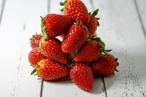 Strawberry isolated on white background. Close-up. Stock Photos