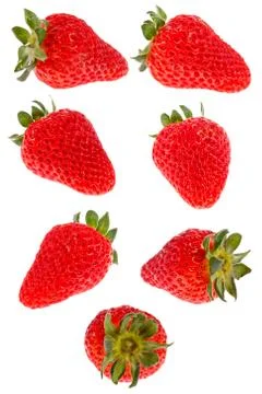 Strawberry isolated on white - background Stock Photos
