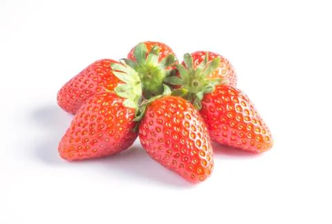Strawberry isolated on white background with shadow Stock Photos