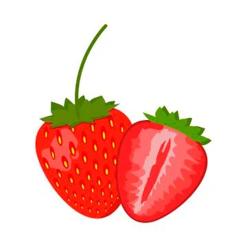 Strawberry isolated on White background, vector illustration. Stock Illustration