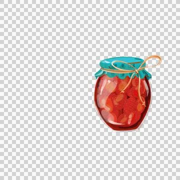Strawberry jam, berry, jar Stock Illustration