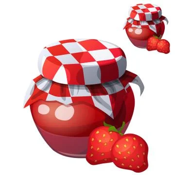 Strawberry Jam. Cartoon vector icon isolated on white background Stock Illustration