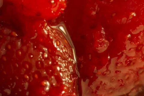 Strawberry jam closeup Stock Photos