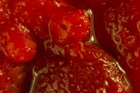 Strawberry jam closeup Stock Photos