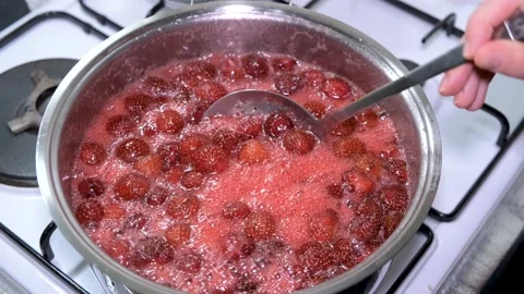 Strawberry jam Stock Footage 214136276