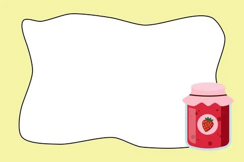 Strawberry Jam Jar Background with Clean Copy Space Stock Illustration