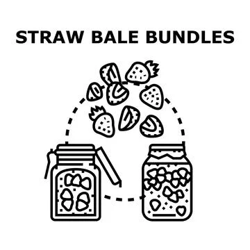 Strawberry jam making process and fresh fruits Stock Illustration