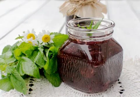 Strawberry jam Stock Photos