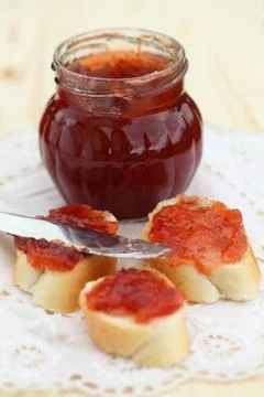 Strawberry jam Stock Photos
