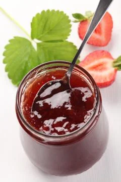 Strawberry jam Stock Photos