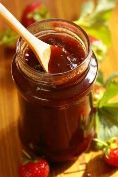 Strawberry jam Stock Photos