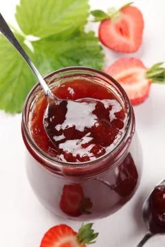 Strawberry jam Stock Photos