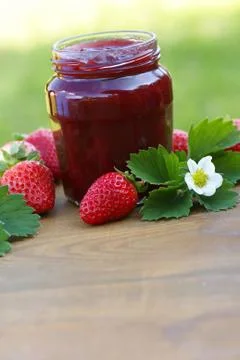Strawberry jam Stock Photos