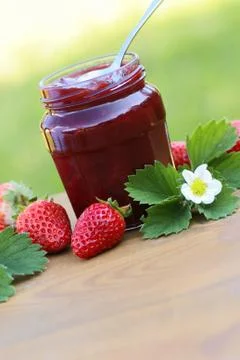 Strawberry jam Stock Photos