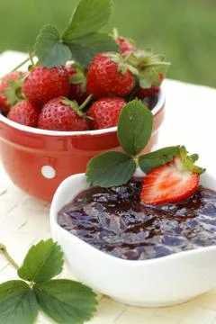 Strawberry jam Stock Photos