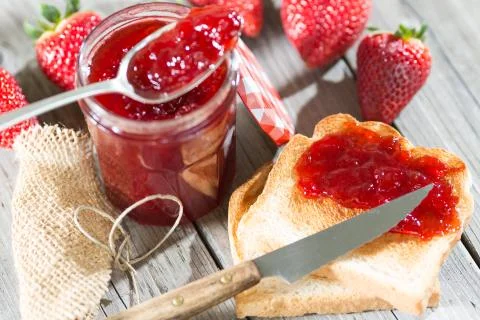 Strawberry jam Stock Photos