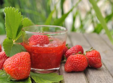 Strawberry jam Stock Photos