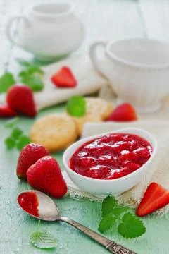 Strawberry jam Stock Photos