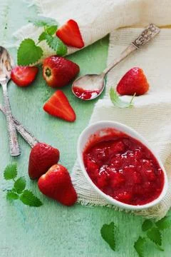Strawberry jam Stock Photos
