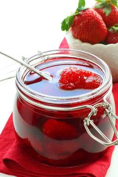 Strawberry jam Stock Photos