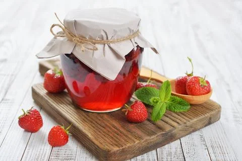 Strawberry jam Stock Photos