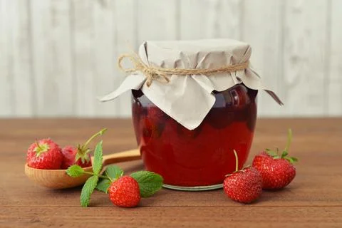 Strawberry jam Stock Photos
