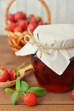 Strawberry jam Stock Photos
