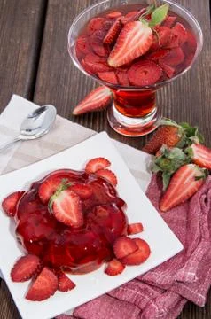 Strawberry jello Stock Photos