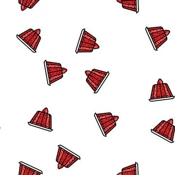 Strawberry jelly vector seamless pattern Stock Illustration