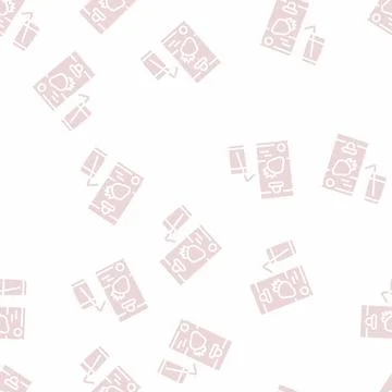 Strawberry juice glyph seamless pattern Stock Illustration