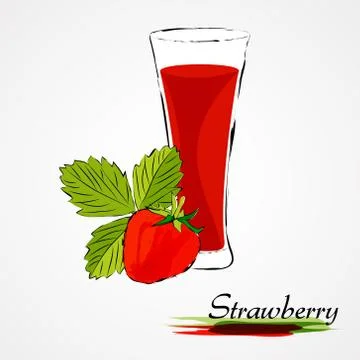 Strawberry juice Stock Illustration