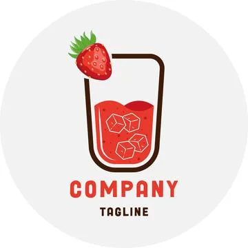 Strawberry juice Logo Stock Illustration