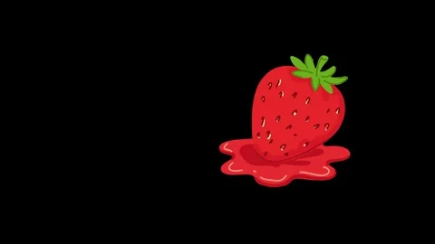 Strawberry juice under fruit glossy macro composition Stock Footage 334325083
