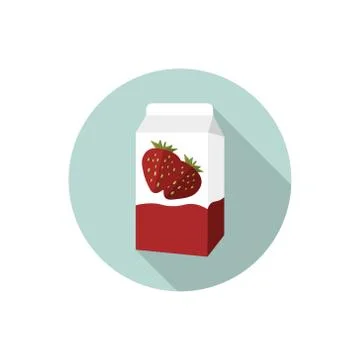 Strawberry juice vector flat design Stock Illustration