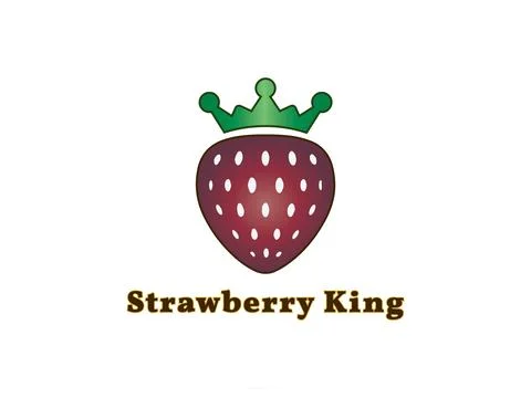 Strawberry King Logo Design vector illustration Stock Illustration