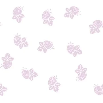Strawberry with leaf glyph seamless pattern Illustrazione stock