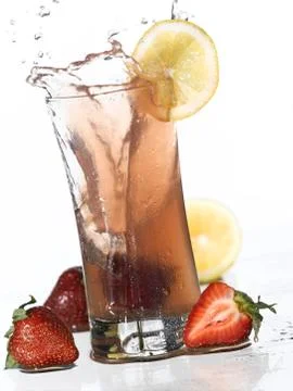 Strawberry Lemonade Splash Stock Photos