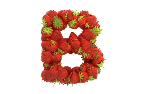 Strawberry letter B Stock Illustration