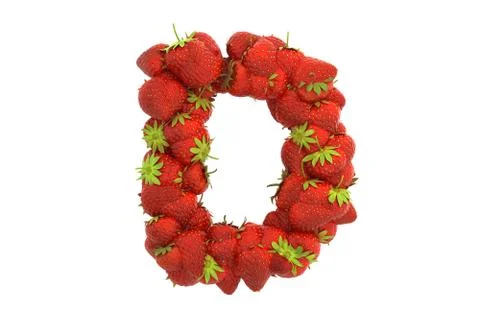 Strawberry letter D Stock Illustration
