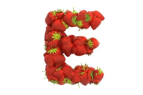 Strawberry letter E 스톡 일러스트